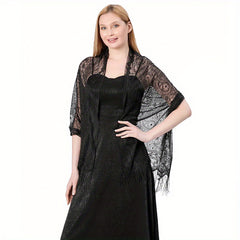 Paisley Print Lace Fringed Shawl for Women