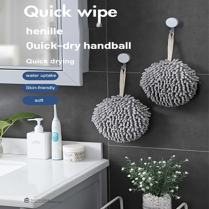 Thick Quick-dry Towel Ball for Bathroom with Hanging Loop