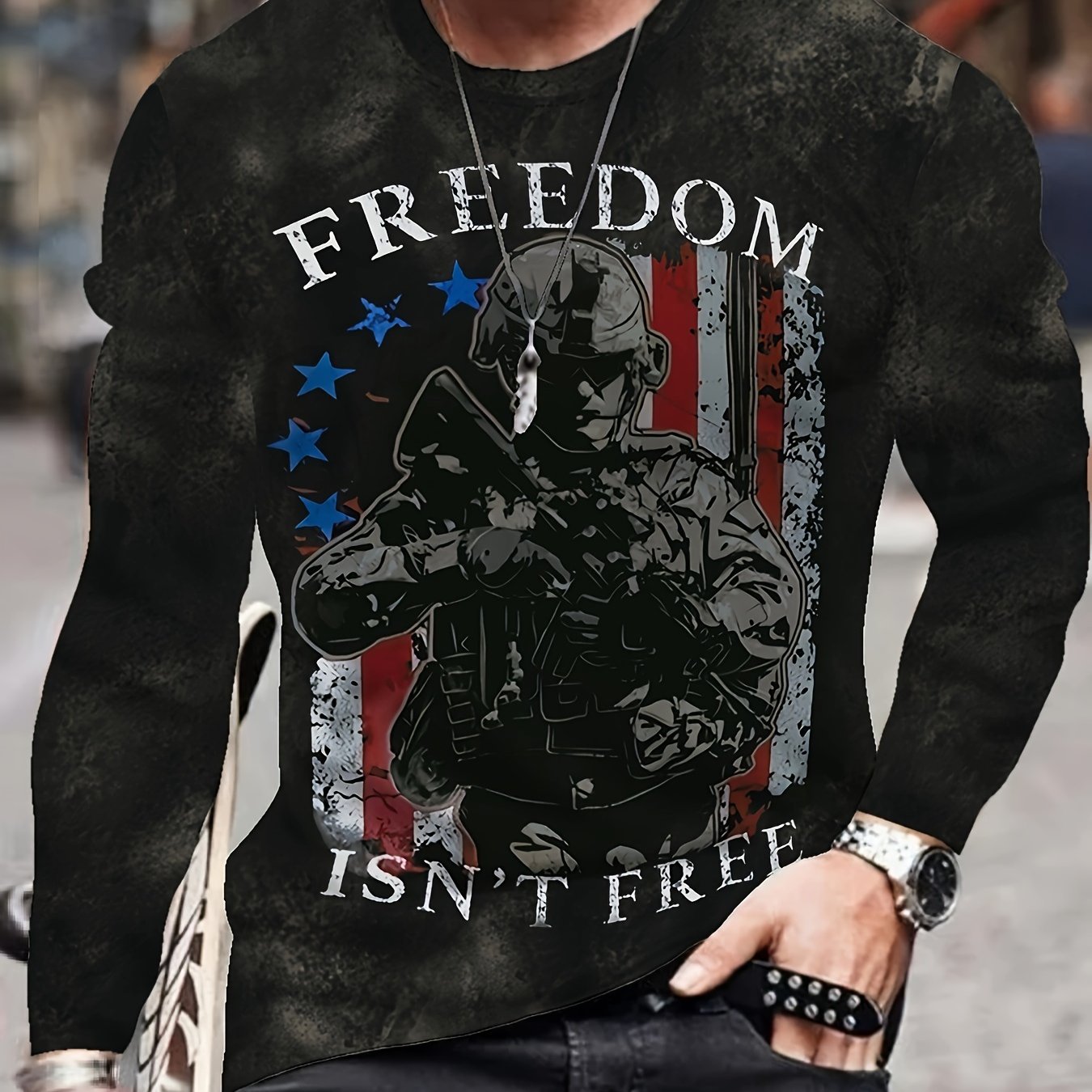 Soldier Freedom Isn't Free Men's Long Sleeve Vintage T-shirt