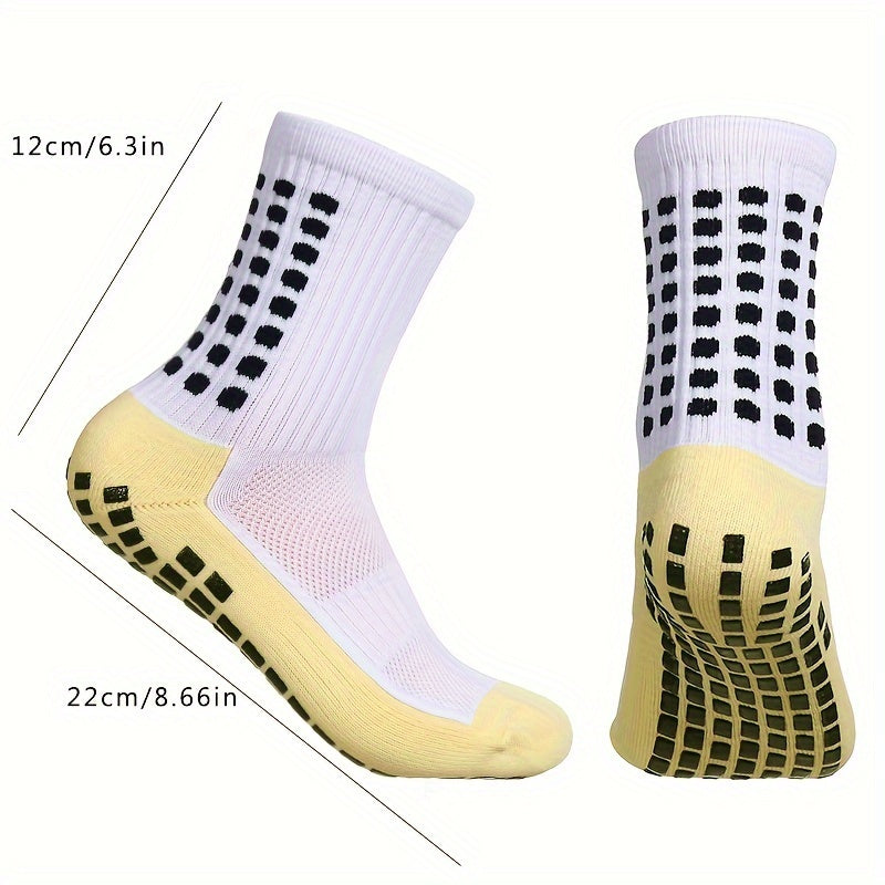Men's Grip Soccer Socks And Shin Guard Set Non Slip Calf Sleeves