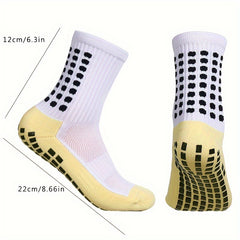 Men's Grip Soccer Socks And Shin Guard Set Non Slip Calf Sleeves