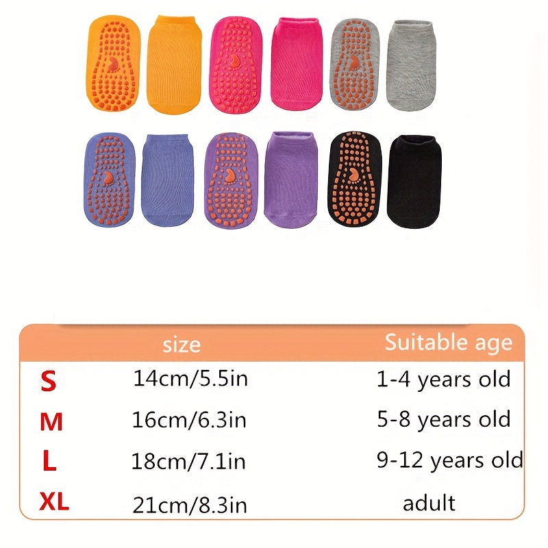 6 Pairs Non Slip Silicone Gripping Socks Low Cut Yoga Socks