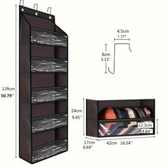 5 Layer Hanging Over The Door Storage Bag - Space Saving Organizer