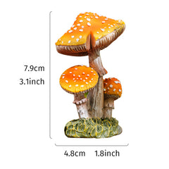 3 Mushroom Figurines Fairy Garden Decor Micro Landscape Decoration