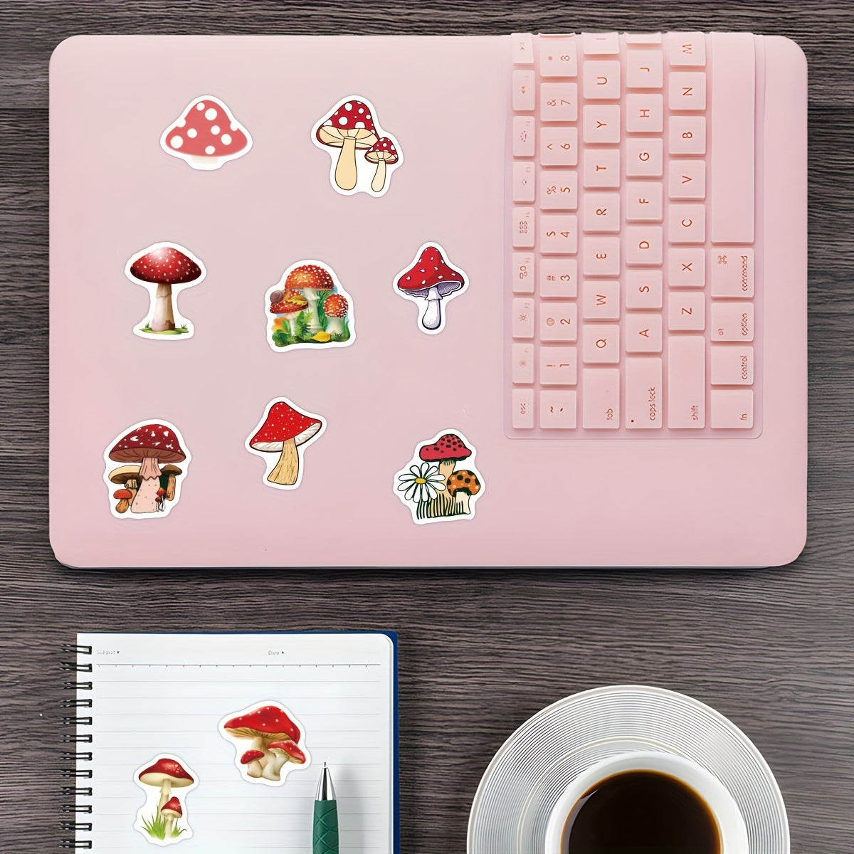 500pcs Mushroom Stickers Roll Vinyl Stickers for Water Bottles Laptop Skateboard