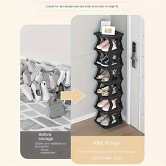 1pc Folding Shoe Rack With Narrow Standing Shoe Storage Container