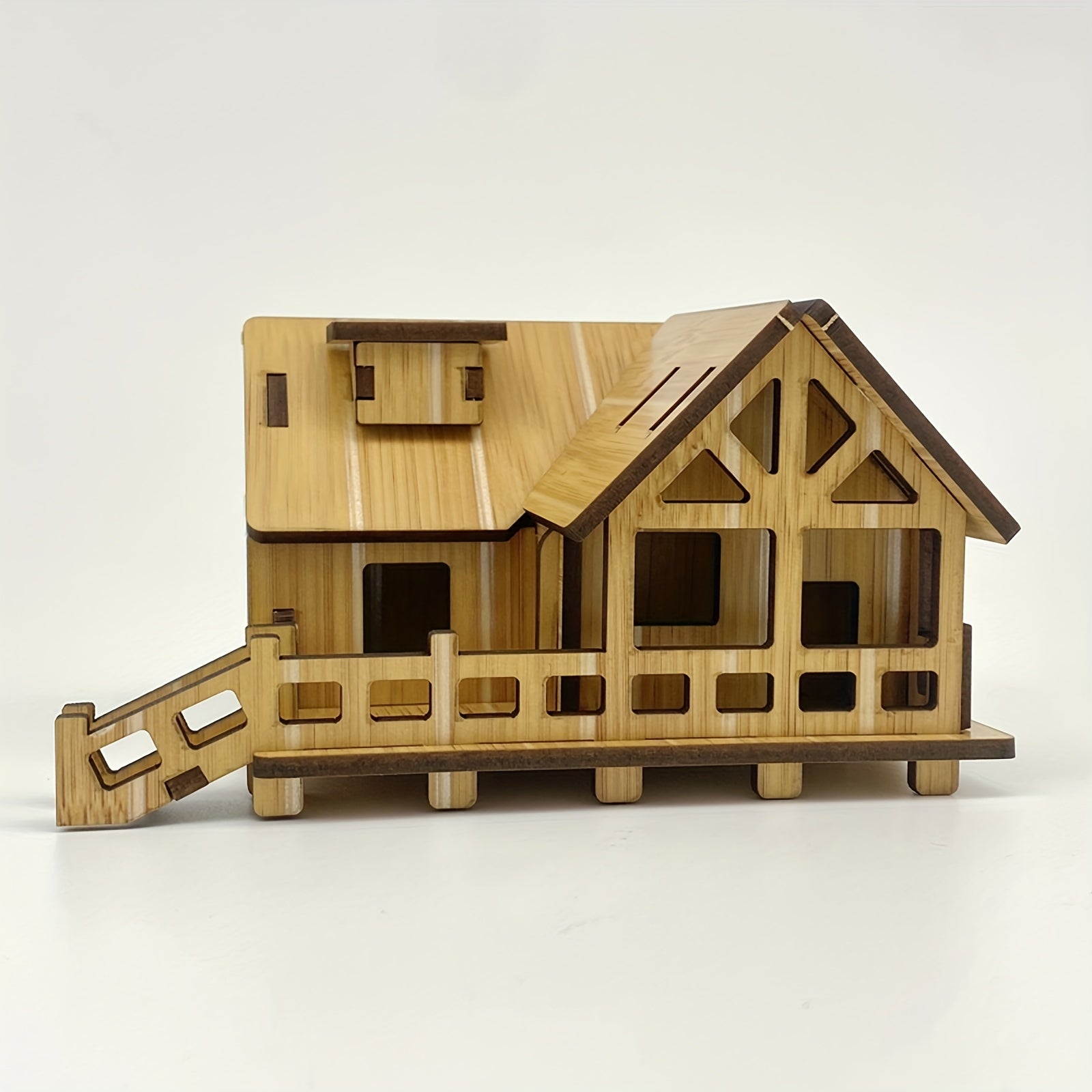 Wooden 3D Puzzle Building Blocks La Ferme DIY Model Kit Brain Teaser Puzzles