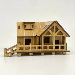Wooden 3D Puzzle Building Blocks La Ferme DIY Model Kit Brain Teaser Puzzles