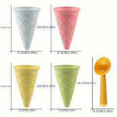 Kids' Playhouse Toy Beach Ice Cream Cone and Spoon Set Sand Toy