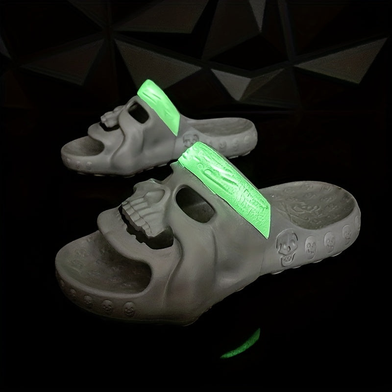 Men's Skull Slides Non Slip Slippers Open Toe Shoes