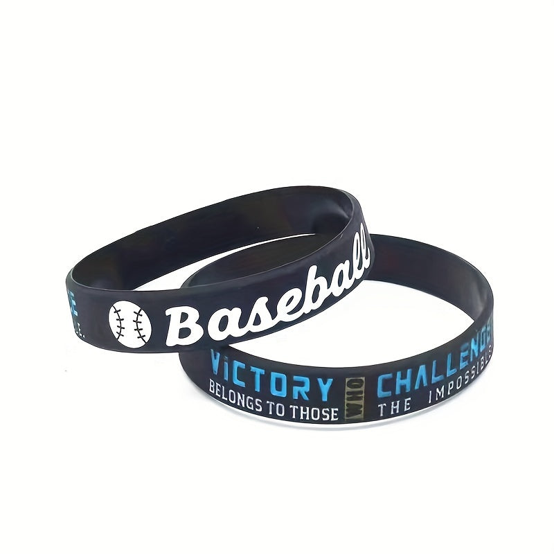 3Pcs Basketball Victory Never Give Up Wristband Silicone Bracelet