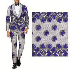 African Wax Dye Fabric Pastel Purple Polyester Material Double Layer