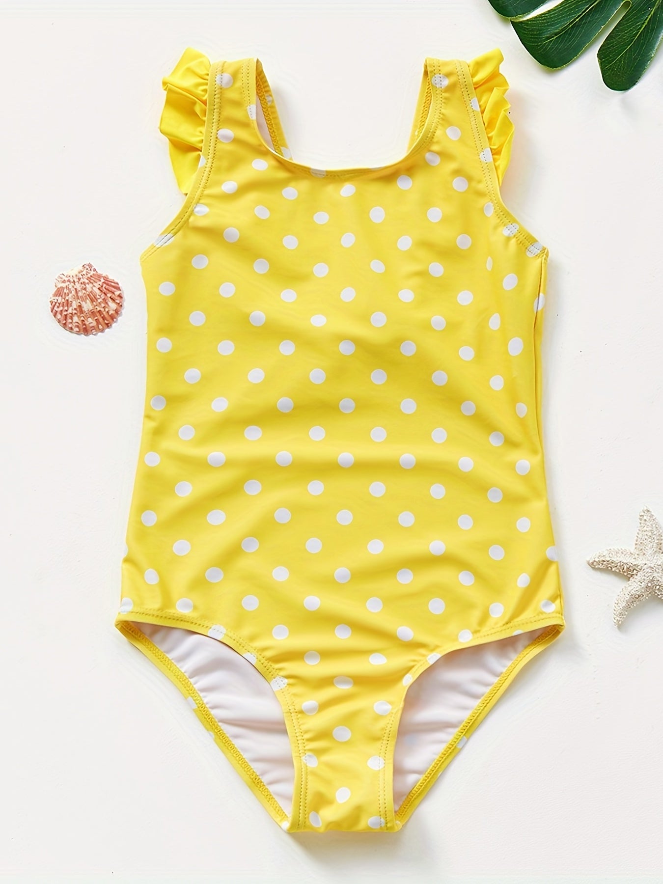 Girls' Polka Dot & Bowtie Swimsuit 3-10y