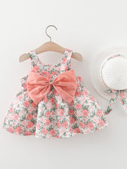 Baby Girls Floral Bowknot Sleeveless Dress Princess Dresses Soft Comfortable