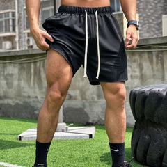 Men's Solid Loose Shorts w/ Pockets Drawstring Active Breathable Comfy