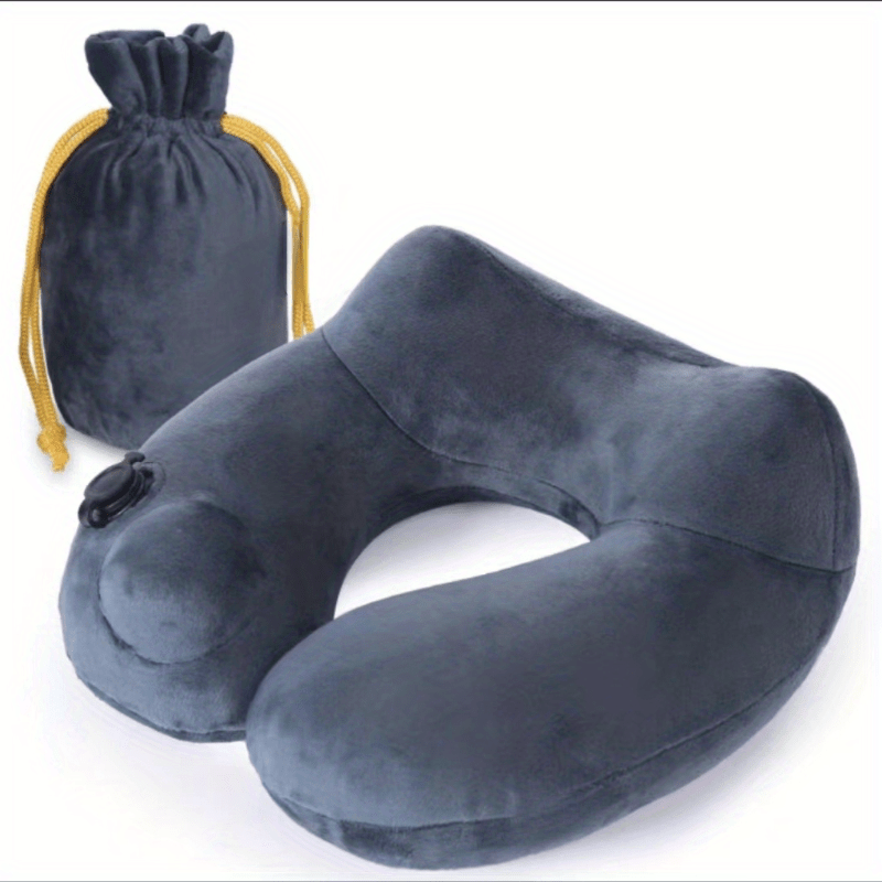 Automatic Press Inflatable U Pillow Camping Travel