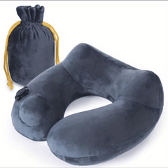Automatic Press Inflatable U Pillow Camping Travel