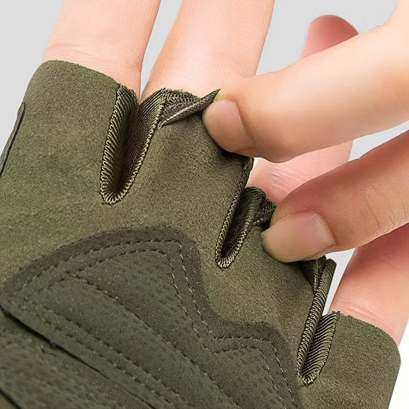 Green Men's Cycling Gloves Half Finger Sports Fitness Non-slip