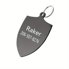 Custom Shield Shape Dog ID Tag with Personalized Phone Number