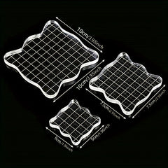 3pcs Acrylic Clear Stamp Blocks Set - DIY Scrapbooking Tools