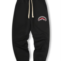 Shark Mouth Print Men's Drawstring Pocket Sweatpants