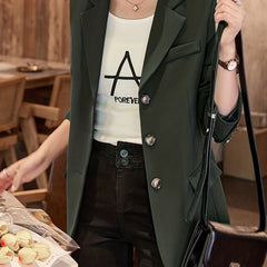 Casual Lapel Long Sleeve Blazer Women's Clothing