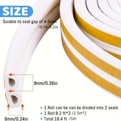 Indoor Weather Stripping Self Adhesive Foam Seal 7.20" x 6.25"