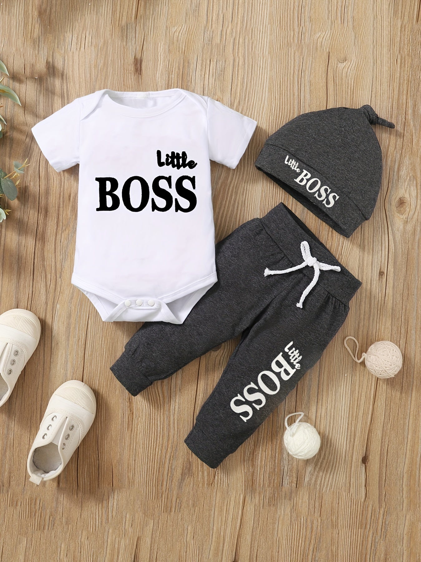 Casual DADDY AND ME Letter Print Outfit Baby Boys Set