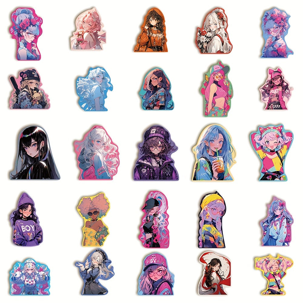 50pcs Sweet Girly Series Graffiti Stickers for Laptop Water Cup DIY Decoration