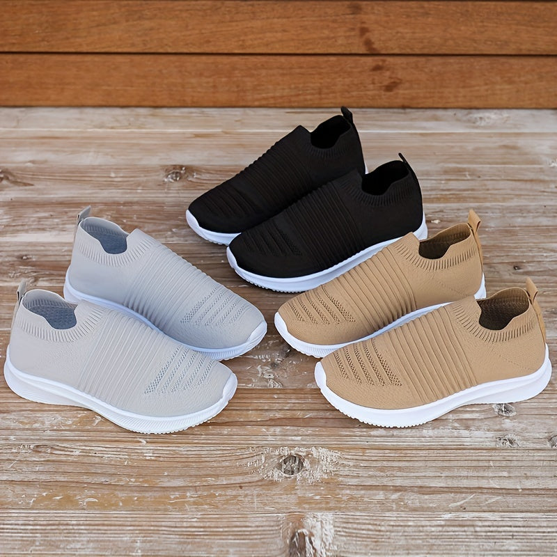 Women's Platform Walking Shoes Mesh Knit Casual Tennis Shoes