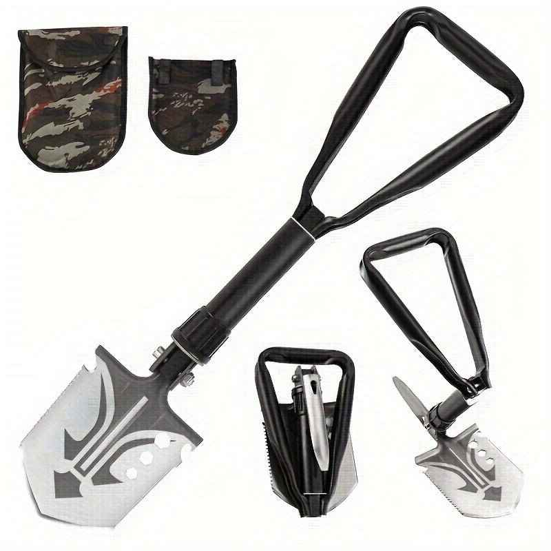Portable Camping Shovel High Temp Steel Trench Tool Fold Handle Shovel