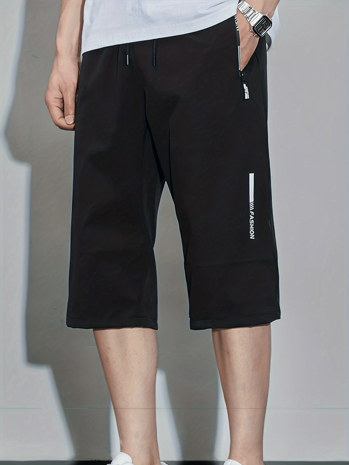 Men's Active Quick Drawstring Loose Long Shorts for Outdoor Summer