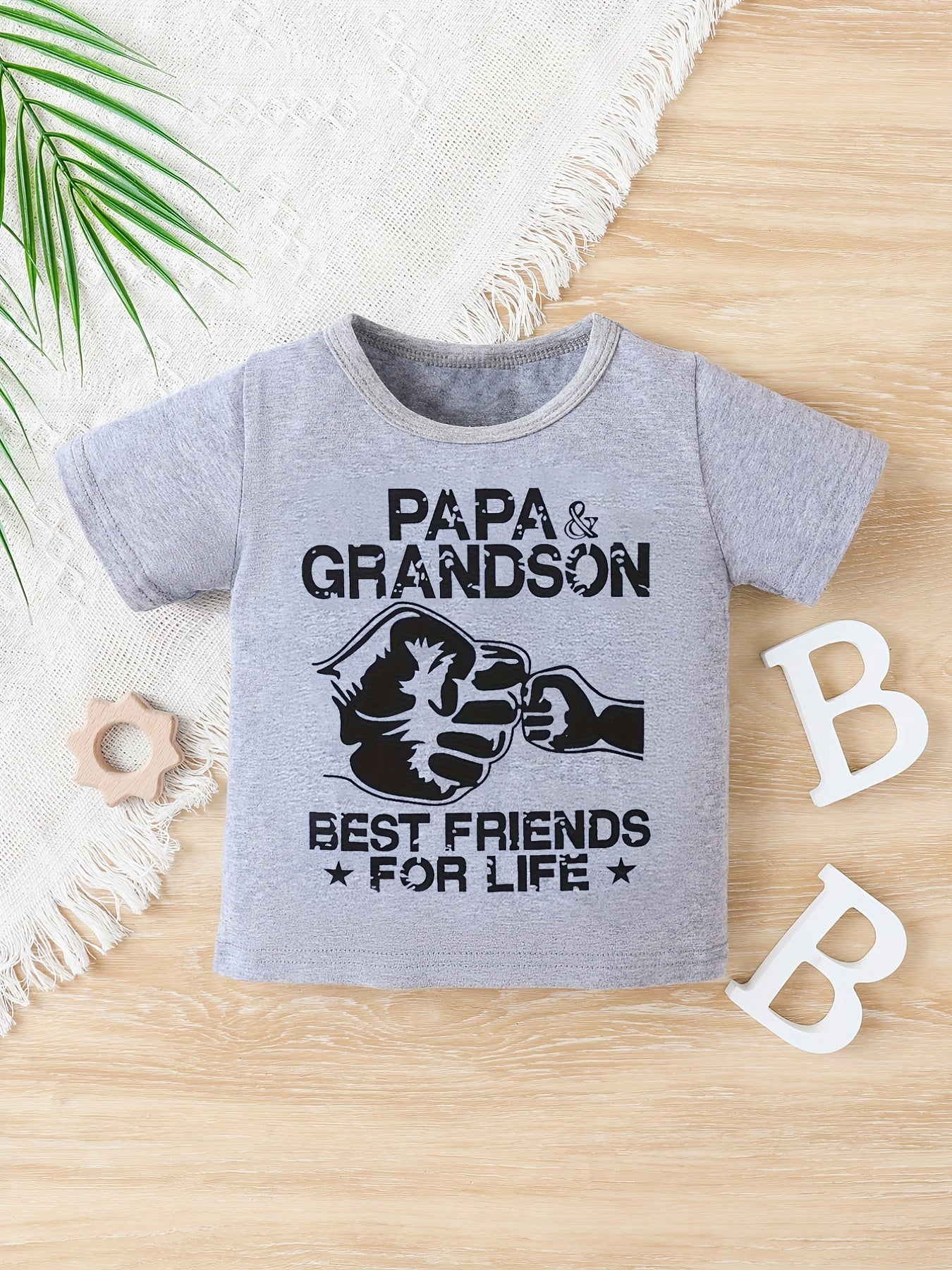 Cute Papa & Grandson Matching Tees for Summer