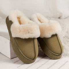 Fur Lined Thick Sole Snow Boots Keep Warm Slip On Shoes