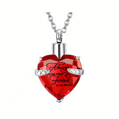 Pet Ashes Memorial Jewelry Heart Shaped Birthstone Cremation Urn Necklace