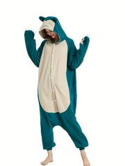 Animal Hooded Button Up Cosplay Jumpsuit