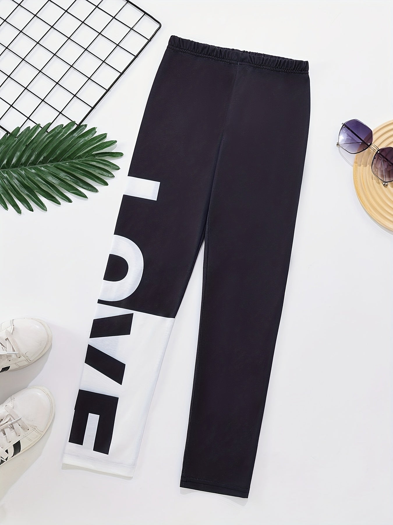 Girls Printed Sports Leggings High Waist Yoga Pants