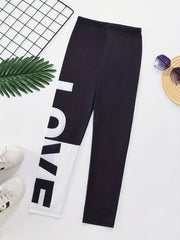 Girls Printed Sports Leggings High Waist Yoga Pants