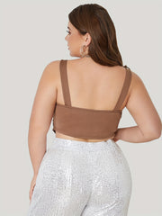 Sexy Cami Top Women's Solid Twist Front Sweetheart Neck Cami Top