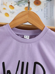 2pc Toddler Girls WILD LIKE MY CURLS T Shirt & Track Shorts Set