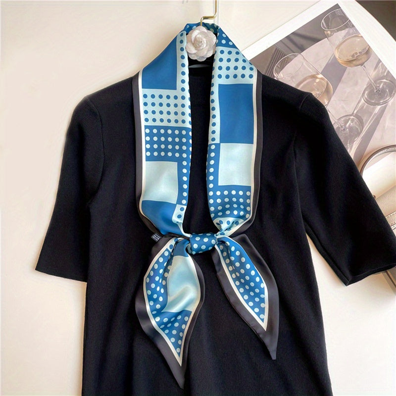 Vintage Flower Print Long Skinny Scarf Neck Ribbon Hairband Women Twilly Scarf