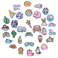 32pcs Summer Shoe Charms For Clogs Sandals PVC Decorations