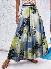 Floral Print High Waist Boho Maxi Skirt Women's Clothing