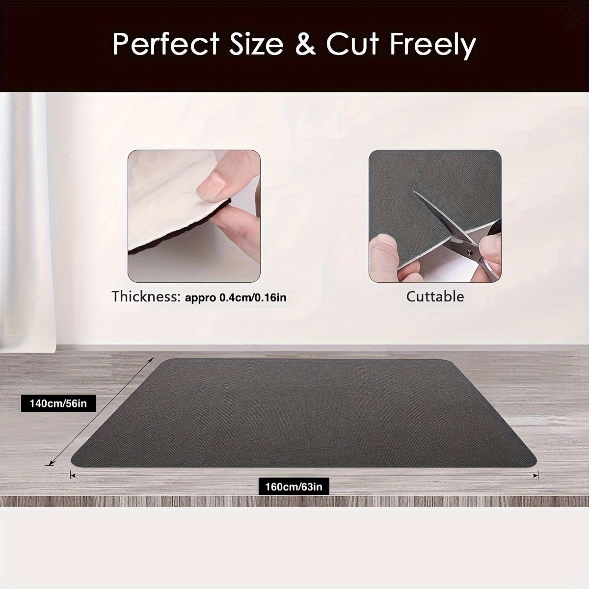 Office Chair Mat for Hardwood & Tile Floor 55x63
