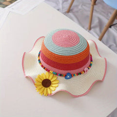 Summer Sun Protection Beach Straw Hat For Girls