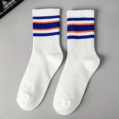 5 Pairs Striped Crew Socks for Women