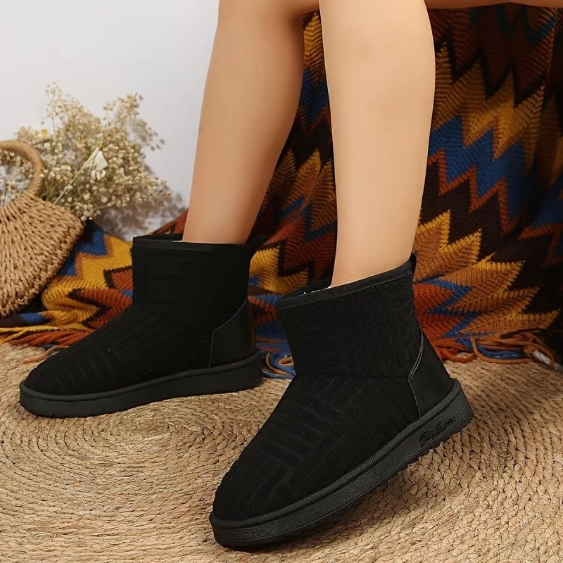Fur Lined Thermal Snow Boots Non Slip Wear Resistance Winter Boots