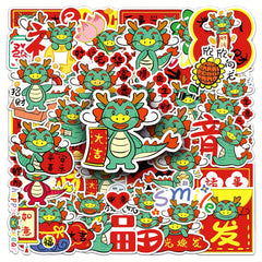 50pcs Dragon Year Cartoon Dragon Animal Print Graffiti Stickers