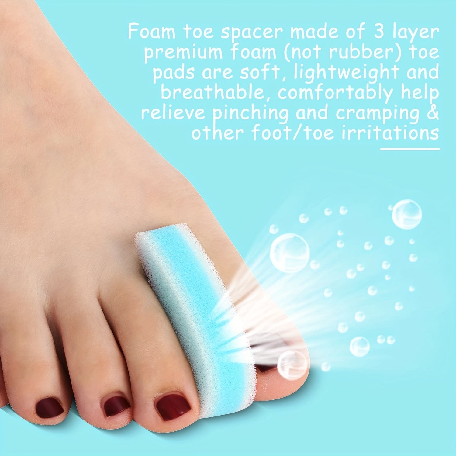 Foam Toe Spacers For Feet 3 Layer Toe Separators For Overlapping Toes