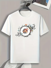 Pattern Print Men's Sports T-shirt for Fitness Activities